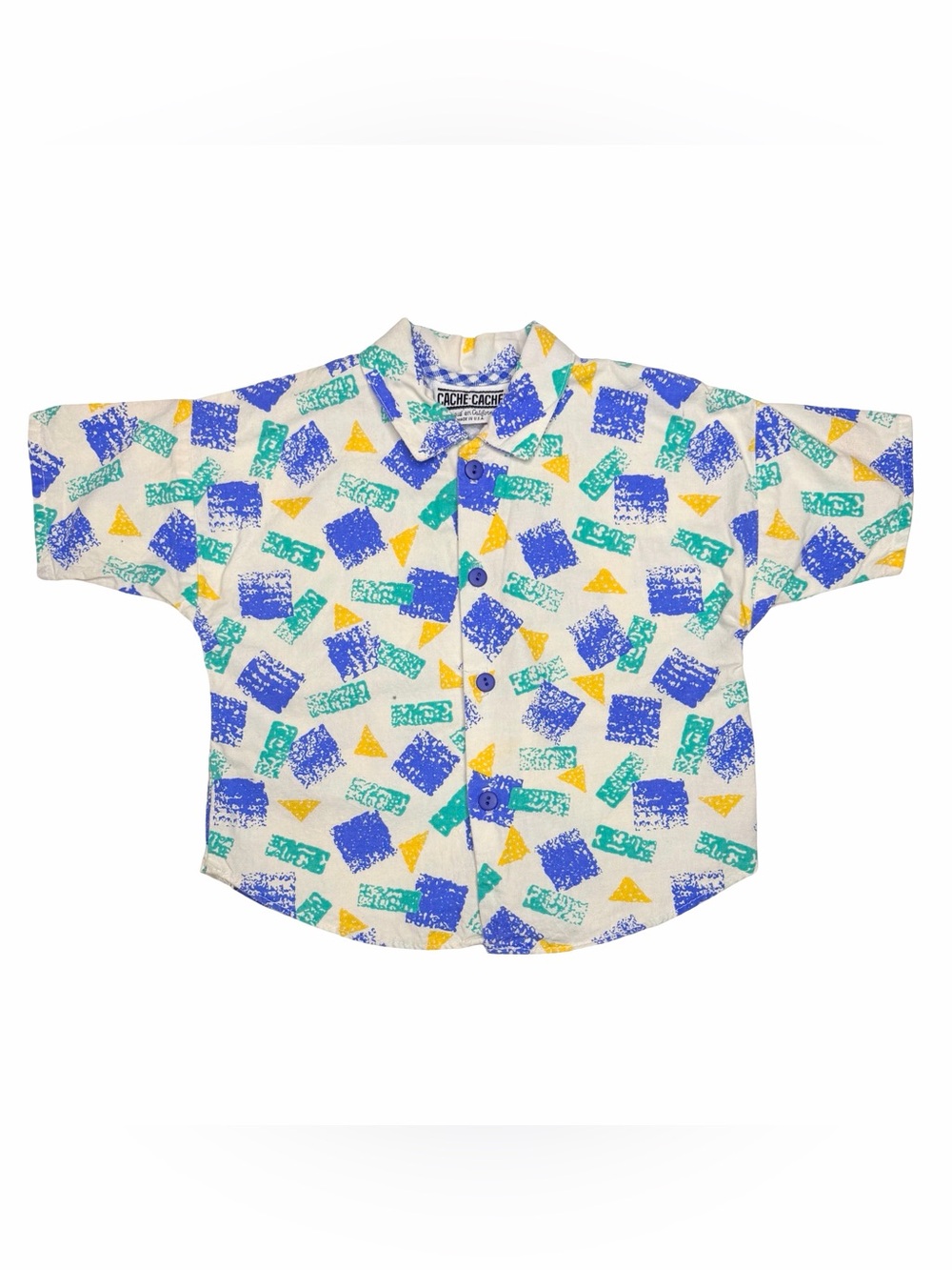 Vintage‎ Cache-Cache Geometric Print Button Up Shirt